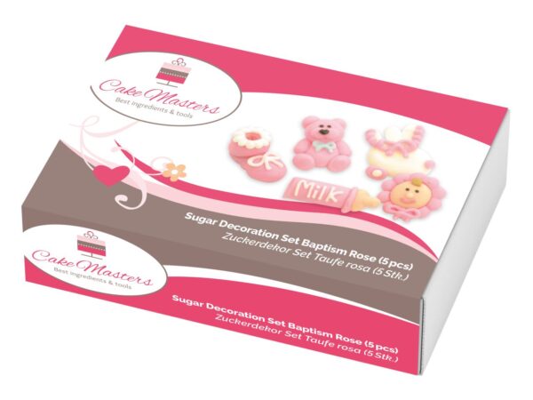 Cake-Masters Taufenset rosa Zucker 5er Set