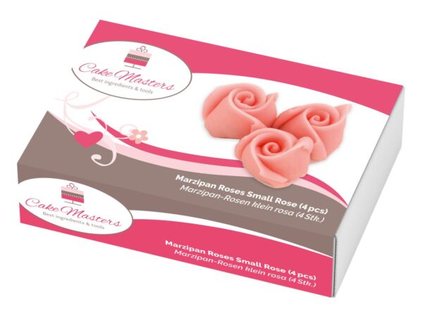Cake-Masters Marzipan-Rosen klein rosa 4 Stück