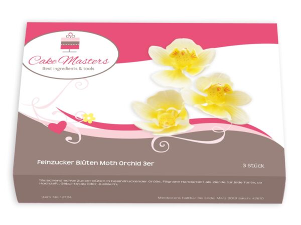 Cake-Masters Feinzucker Blüten Moth Orchid 3er