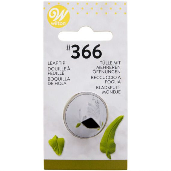 WILTON DECORATING TIP #366 LEAF CARDED