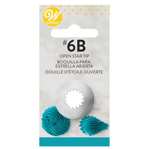 WILTON DECORATING TIP #6B OPEN STAR CARDED
