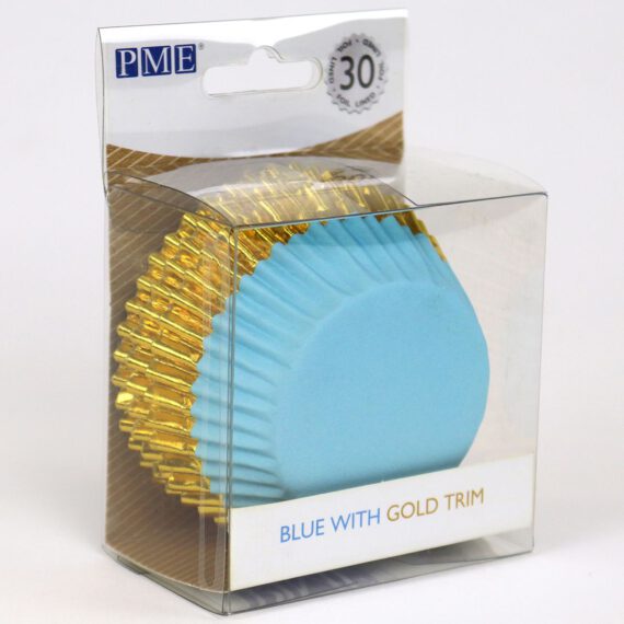 PME FOLIENBESCHICHTETE BACKFÖRMCHEN BLAU MIT GOLDVERZIERUNG