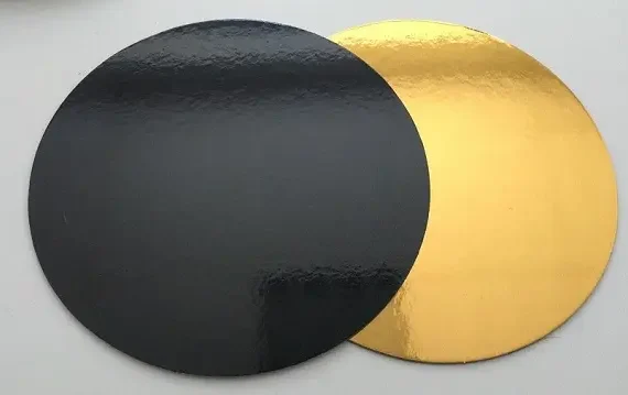 Rundes Cake Board Card Gold/Schwarz, 20 cm, 3 mm