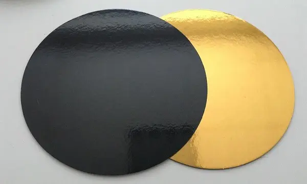 Rundes Cake Board Card Gold/Schwarz, 25 cm, 3 mm