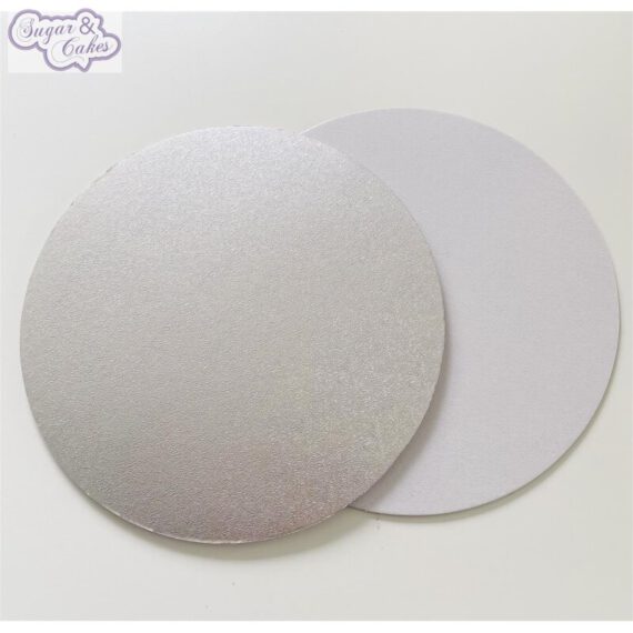 Rundes Cake Board Card Silber/Weiß, 25 cm, 3 mm