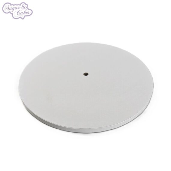 Rundes weißes Cake Board mit Mittelloch, 30,5 cm, 3 mm