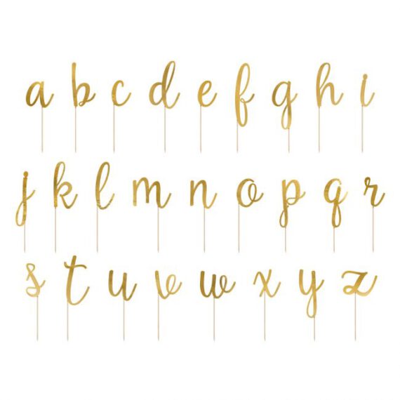 PARTYDECO TORTENAUFLEGER ALPHABET GOLD PK/53