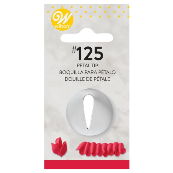WILTON DECORATING TIP #125 PETAL FLOWER CARDED