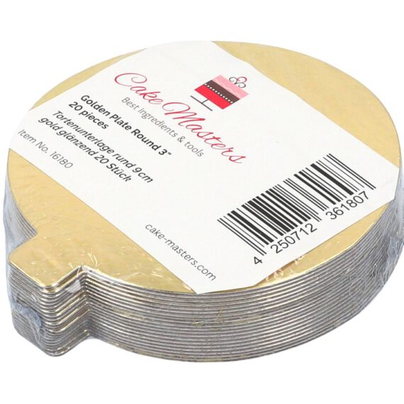 Cake-Masters Golden Plate 9cm gold glänzend 20 Stück