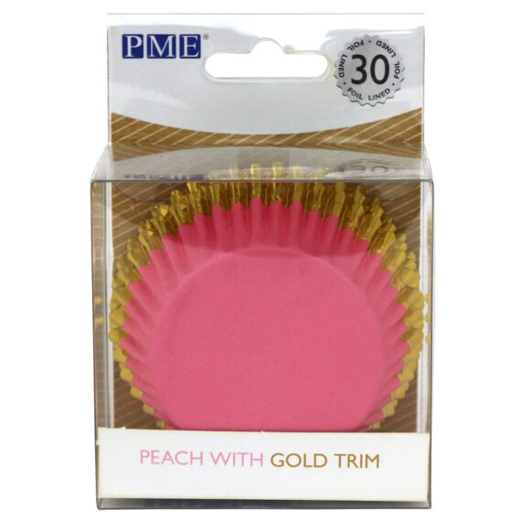 PME FOLIENBESCHICHTETE BACKFÖRMCHEN PFIRSICH/PINK MIT GOLD PK/30