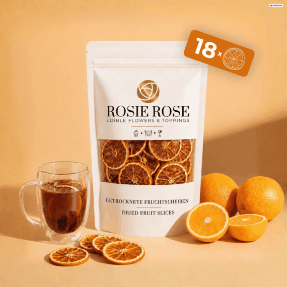 Rosie Rose Getrocknete Fruchtscheiben Orange – 18 Stück
